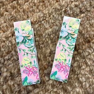 Lilly Pulitzer Pink and Green Floral beach towel Clips